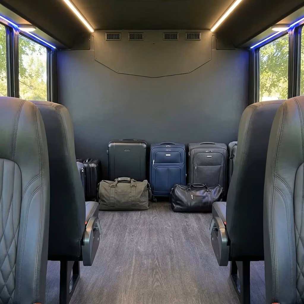 goleta 20 passenger minibus luggage area
