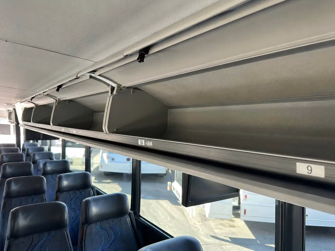 goleta 25 passenger minibus overhead storage