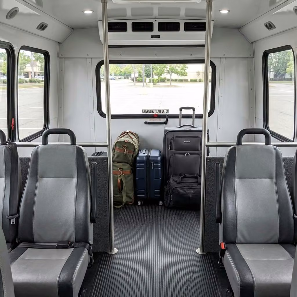 goleta 28 passenger minibus luggage area