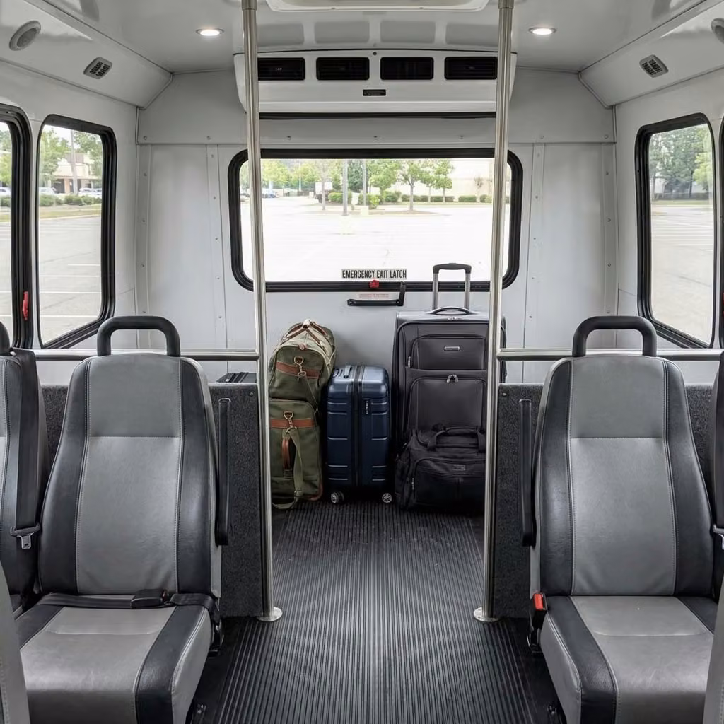 goleta 30 passenger minibus luggage area