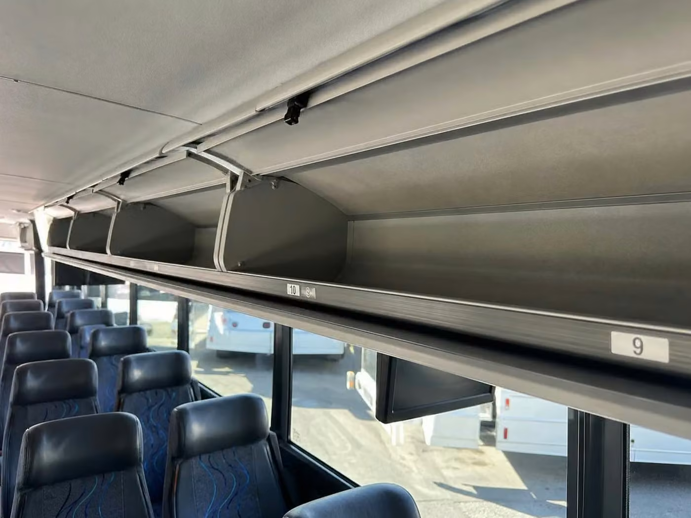 goleta 35 passenger minibus overhead storage