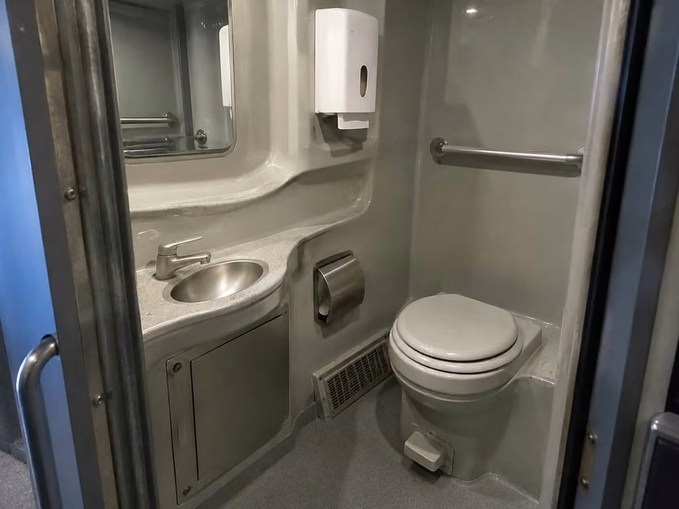goleta 56 passenger charter bus onboard restroom