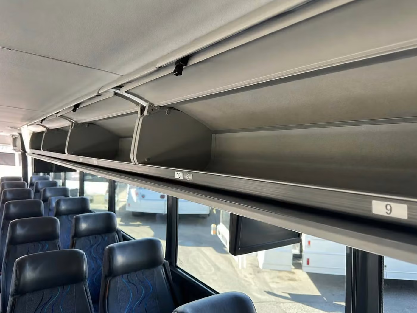 goleta 56 passenger charter bus overhead storage