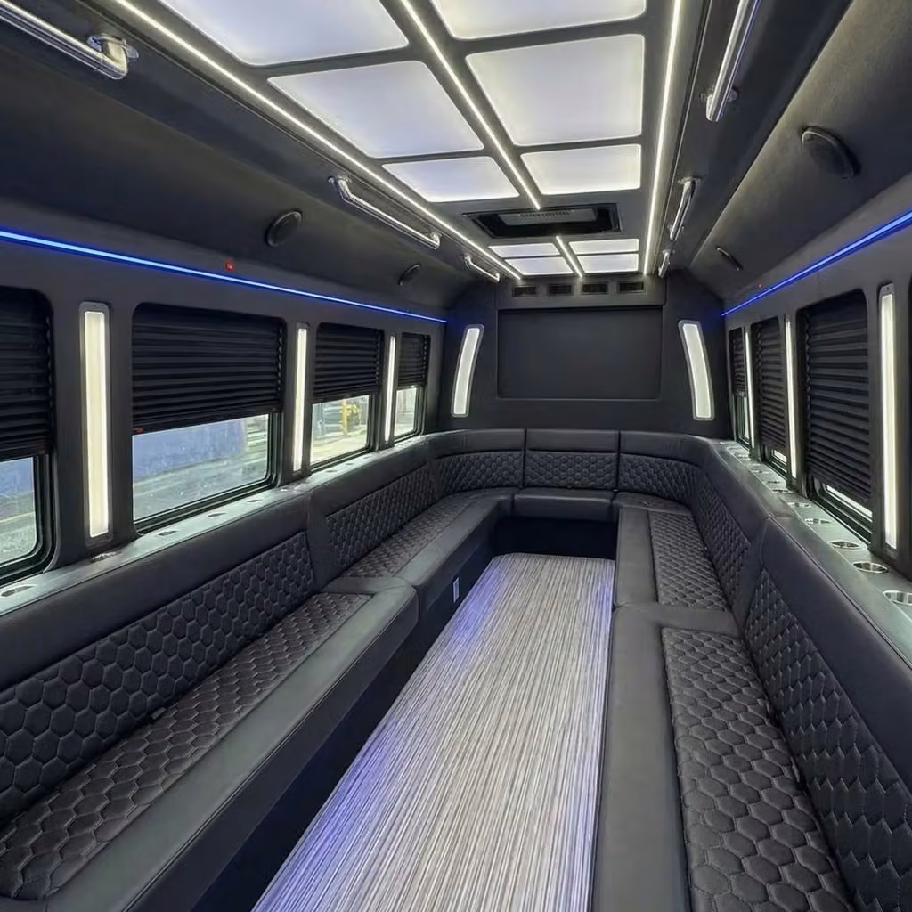 goleta party bus wraparound seating